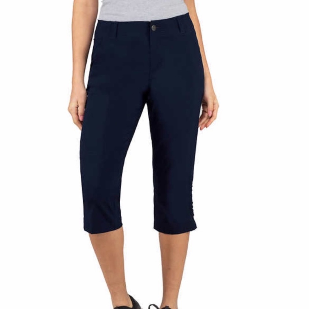 KHOMBU Stretch Ladies Navy Blue Capri Pants Small NWT